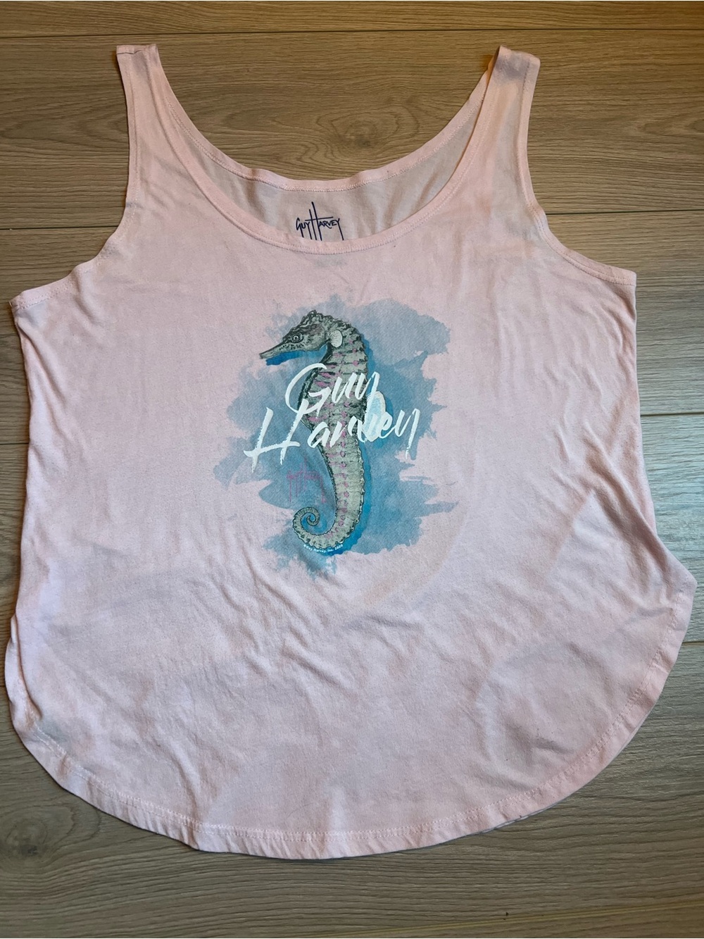Guy Harvey Light Pink Seahorse Graphic Tank